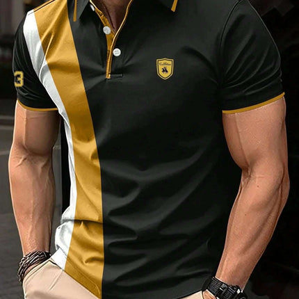 Men's 3D Printing Digital Printed Polo Shirt Short Sleeve Fendax 0