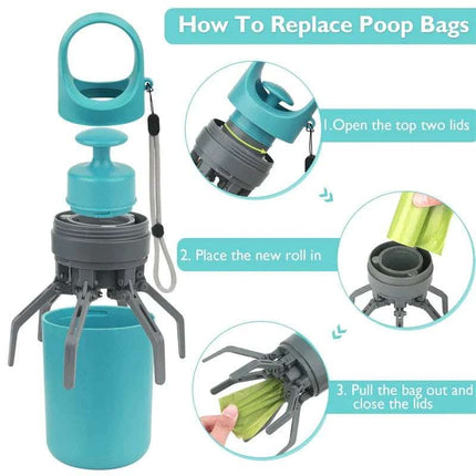 Portable Lightweight Dog Pooper Scooper With Built-in Poop Bag Dispenser Eight-claw Shovel For Pet Toilet Picker Pet Products Fendax 0