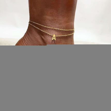 Fashion 26 English Letter Double Feet Chain