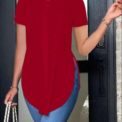 Summer Fashion Simple Polo Collar Women's Shirt Fendax 0