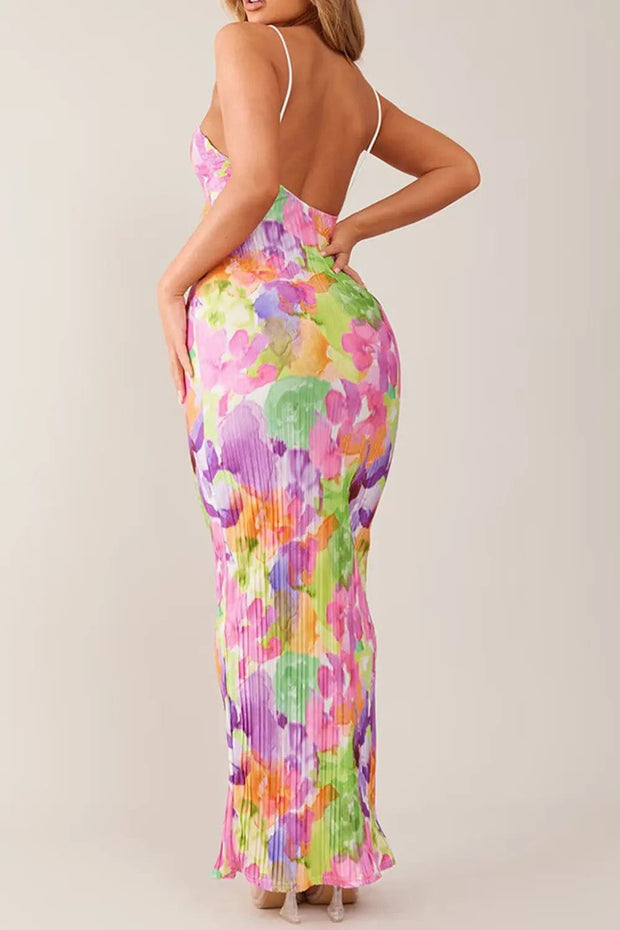 Trendsi Made in US Backless Printed Maxi Cami Dress