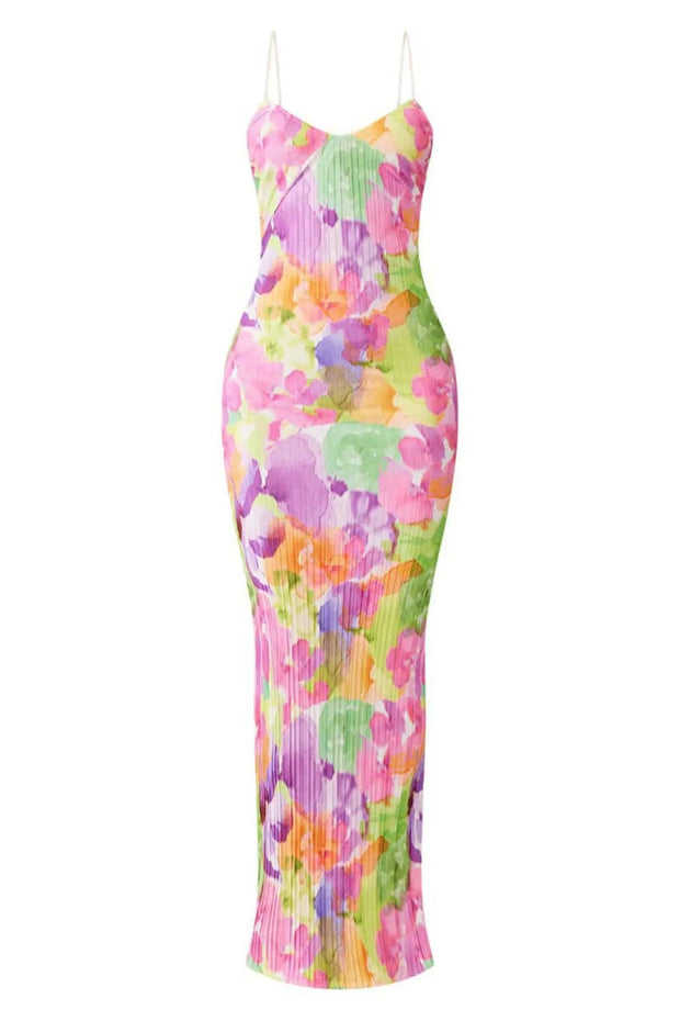 Trendsi Made in US Backless Printed Maxi Cami Dress