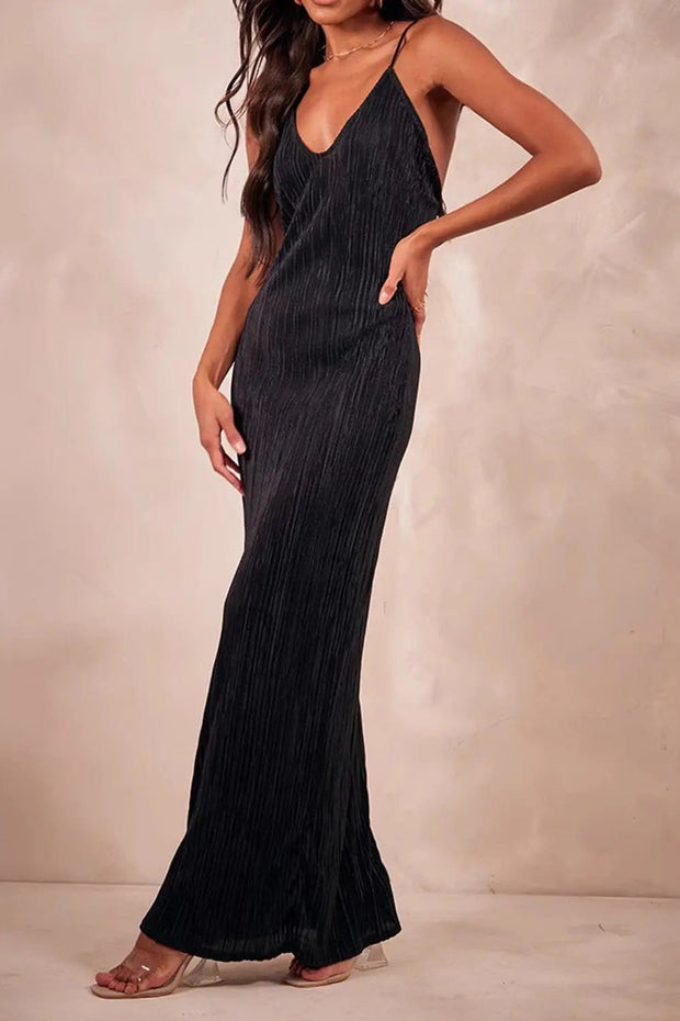 Trendsi Made in US Backless Printed Maxi Cami Dress
