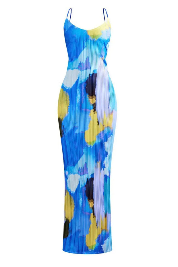 Trendsi Made in US Backless Printed Maxi Cami Dress