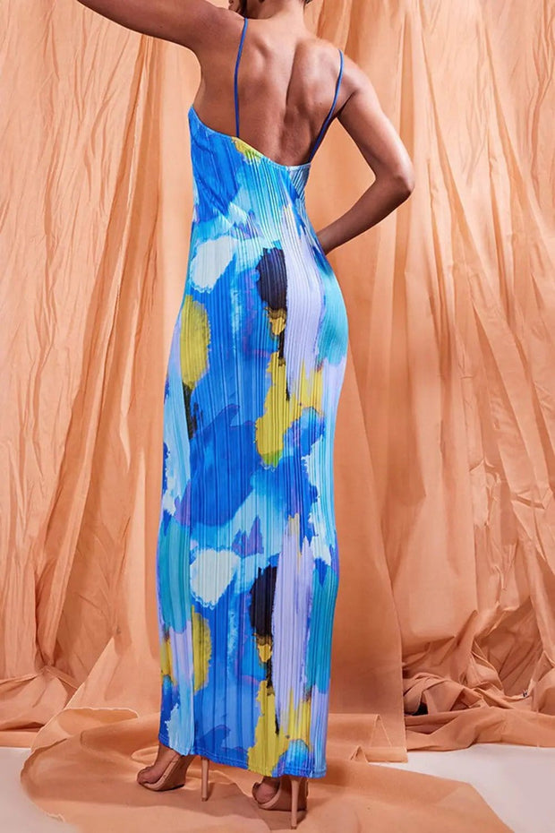 Trendsi Made in US Backless Printed Maxi Cami Dress