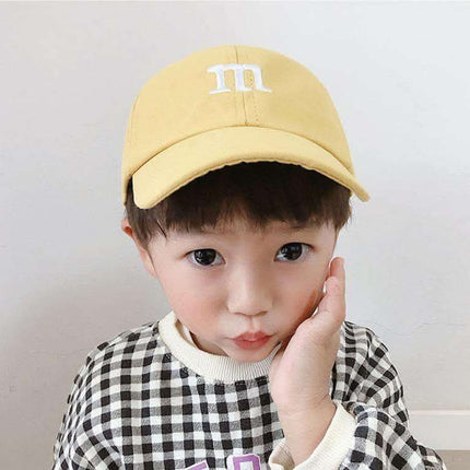 Baseball Cap Boy Letter M Embroidered Children's Cotton Spring and Autumn Hat Cap Fendax 0