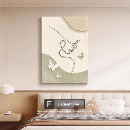 Decorative Painting Cream Style Abstract Line Character Mural Fendax 0