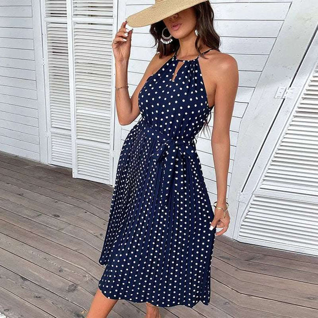 Summer Fashion Women's Wear Polka Dot Halter Dress Fendax 0