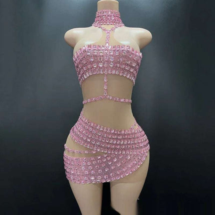 High-end And Fashionable Rhinestone Tube Top Short Skirt Top Vest Fendax 0