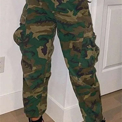Women's Fashion Workwear Casual Camouflage Cropped Pants Fendax 0