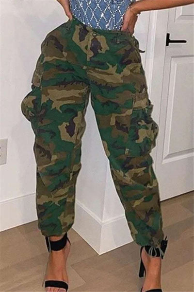 Women's Fashion Workwear Casual Camouflage Cropped Pants Fendax 0