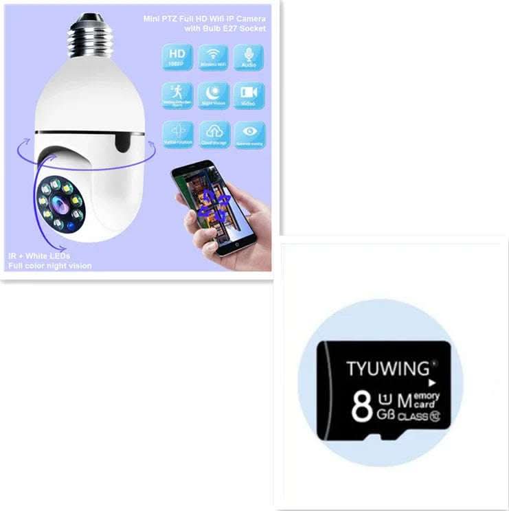 WiFi CAMERA 1080P Bulb 4X Zoom Camera E27 Home 5GWiFi Alarm Monitor Fendax 0