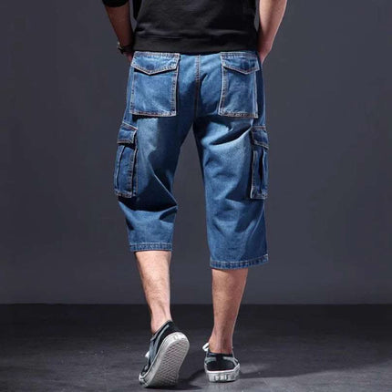 Summer Thin Loose Multi-pocket Workwear Cropped Pants Casual Jeans Fendax 0