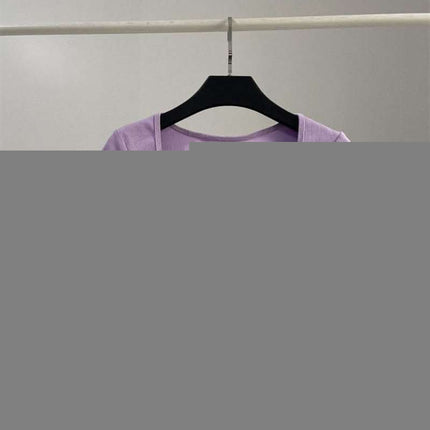 Hot Girl Short High Waist Crop Top Women's Summer Sexy Tight Curved Hem Short Sleeve T-shirt Fendax 0