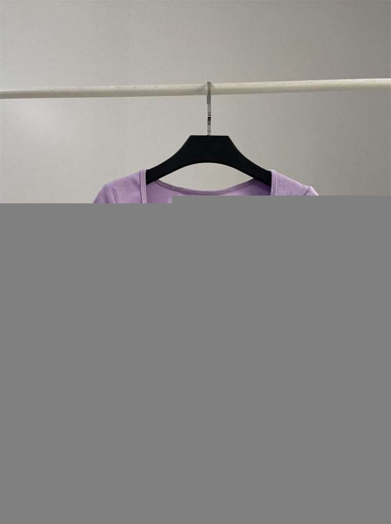 Hot Girl Short High Waist Crop Top Women's Summer Sexy Tight Curved Hem Short Sleeve T-shirt Fendax 0