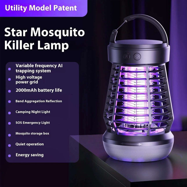 2in1 Mosquito Killer Lamp Electric Fly Catcher USB Rechargeable Electric Mosquito Swatter Electric Fly Trap With Night Light S0S Emergency Light Mosquito Killer Terrace Camping Fendax 0
