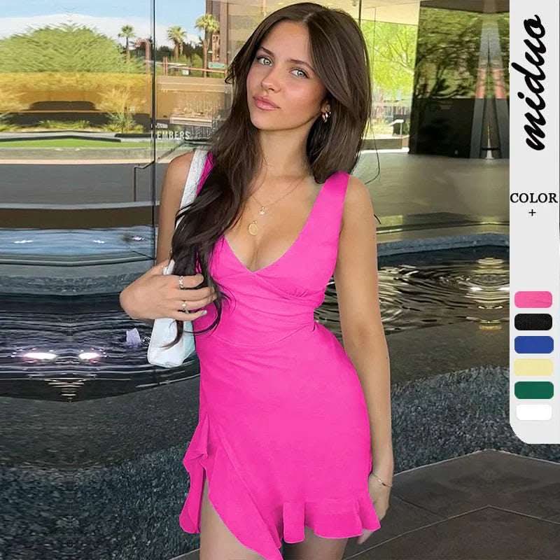 Pure Color Hot Girl Skirt Pure Desire Style European And American Women