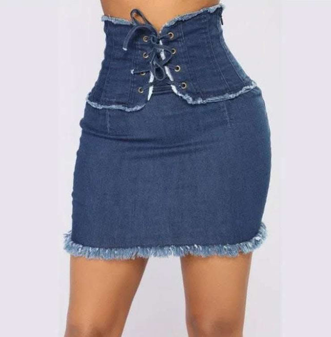 New Women's Jeans Short Skirt Ladies High Waist Skirt Fendax 0