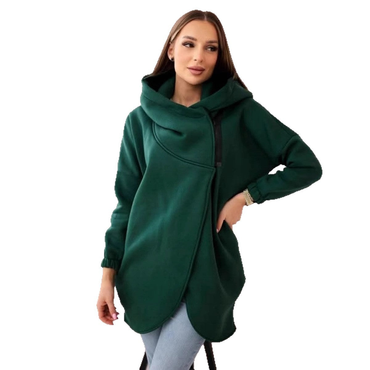 Women's Plus Size Solid Color Coat
