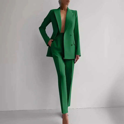 Casual Suits Fashion Long Sleeve Single-breasted Jacket Top And Slim Fit Trousers Women's Business Suits Fendax 0