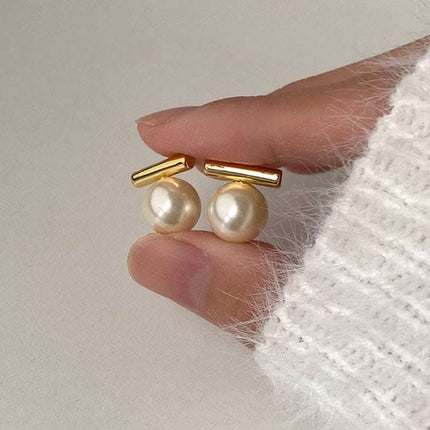 Women's Metal Pearl Stud Earrings Fendax 0