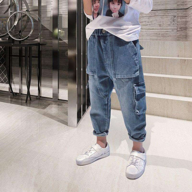 Big Kids Loose Harem Trousers Big Kids Plus Fleece Padded Overalls Fendax 0