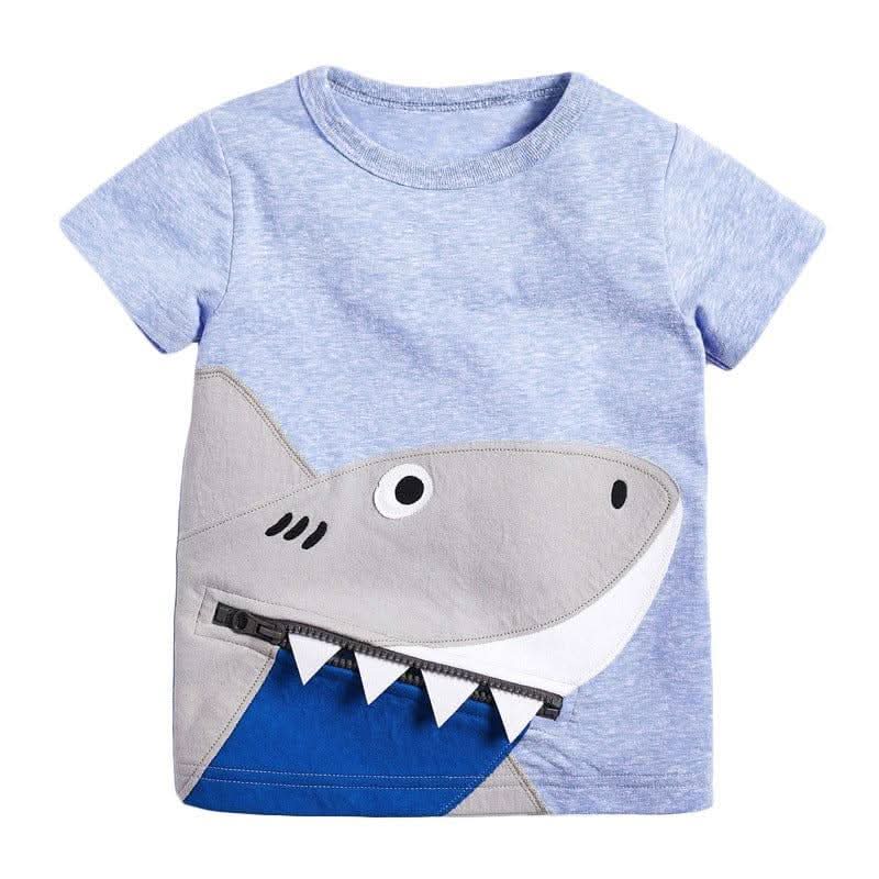 Boy'S T-Shirt Knitted Cotton Short Sleeve Cartoon Children'S T-Shirt Fendax 0