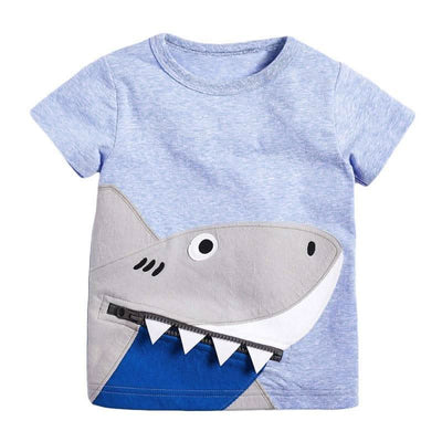 Boy'S T-Shirt Knitted Cotton Short Sleeve Cartoon Children'S T-Shirt Fendax 0