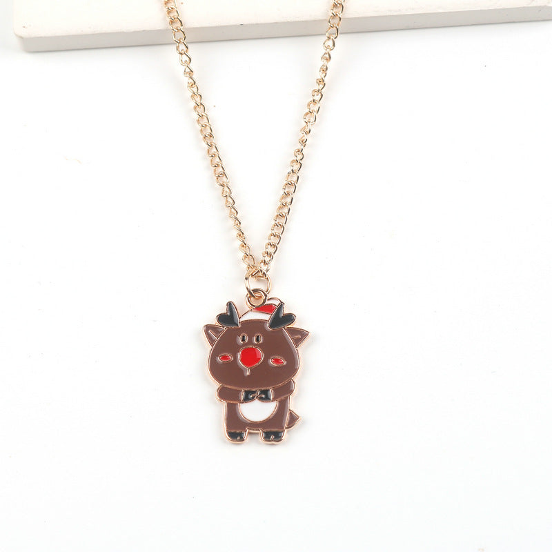 Christmas Necklace Cute Cartoon Santa Claus