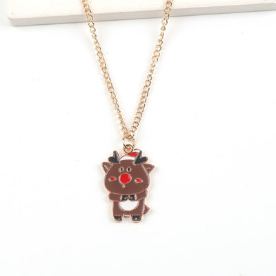 Christmas Necklace Cute Cartoon Santa Claus