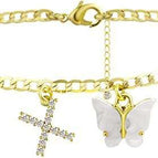 Gold white butterfly / X