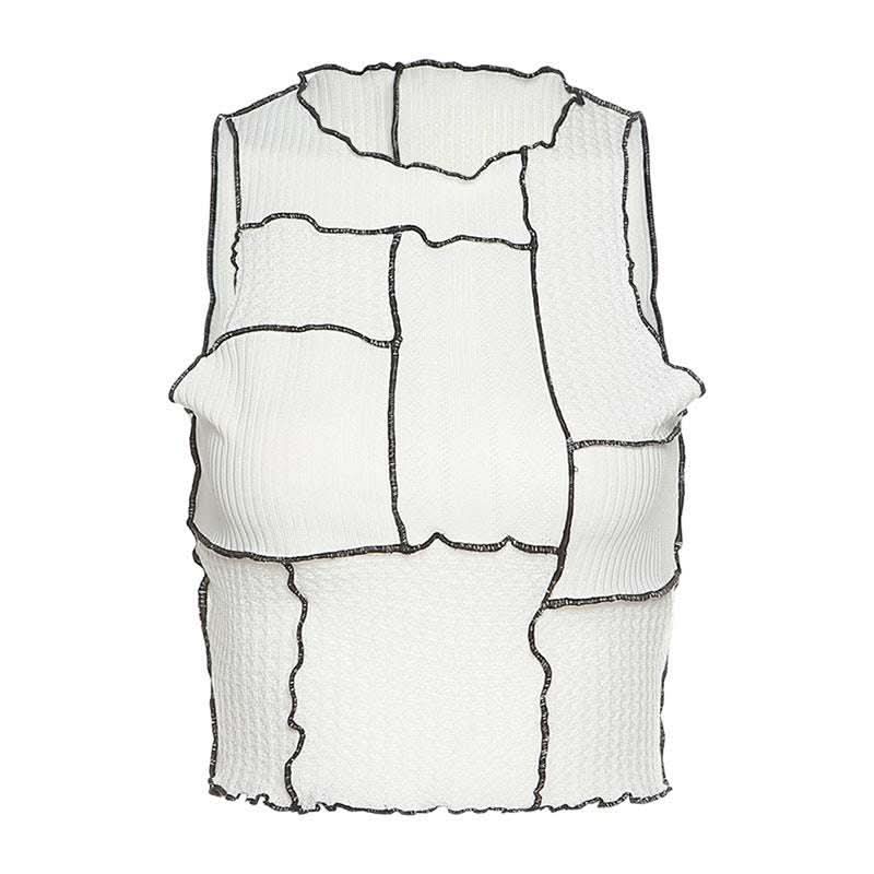 Women's Fashionable Round Neck Slim Fit Crop Top Fendax 0