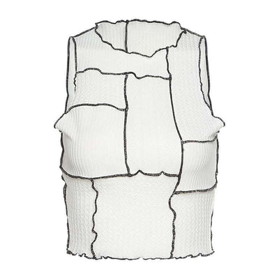 Women's Fashionable Round Neck Slim Fit Crop Top Fendax 0