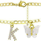 Gold white butterfly / K