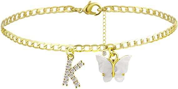 Butterfly Letter Feet Chain Fashion Inlaid Diamond Letter Acrylic Fendax 0