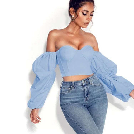 Irregular Long Sleeved Sexy Fashion Short Top Fendax 0