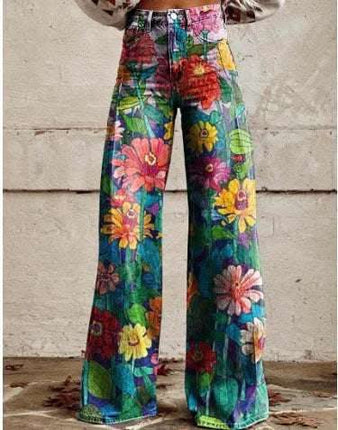 Thin Faux Denim Wide-leg Pants Fendax 0