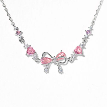 Cute Sweet Bracelet Loving Heart Zircon Bowknot Bracelet Fendax 0