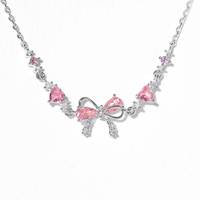 Cute Sweet Bracelet Loving Heart Zircon Bowknot Bracelet Fendax 0
