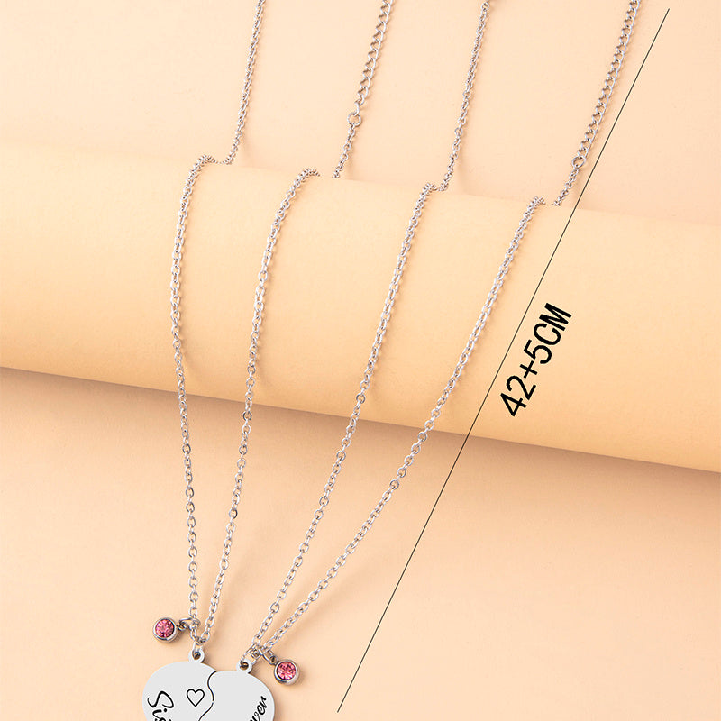 2 PCS Heart Pendant Necklace