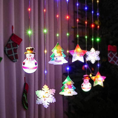 Painted Christmas Curtain Lights
