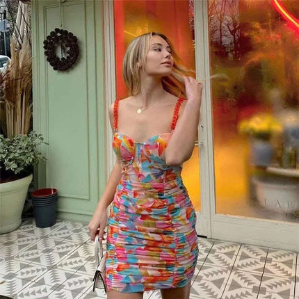 Summer Women's Suspender Backless Fashion Print Dress Fendax 0