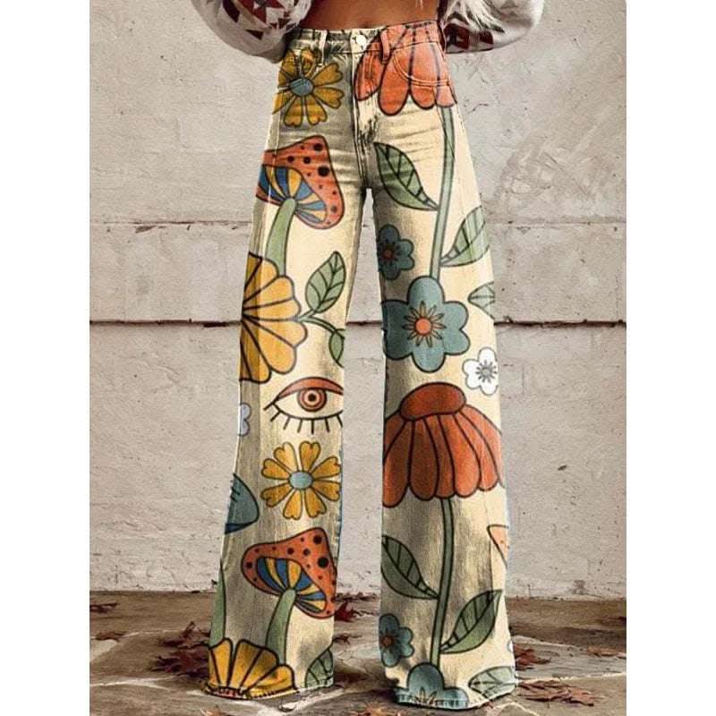 Thin Faux Denim Wide-leg Pants Fendax 0