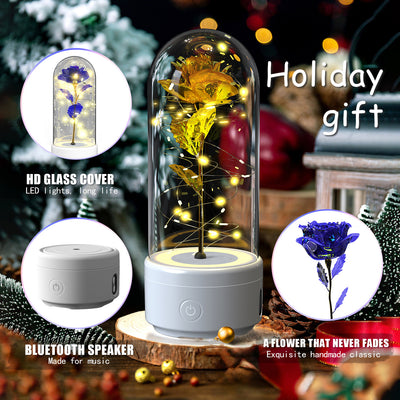 Creative 2 In 1 Rose Flowers LED Light And Bluetooth
