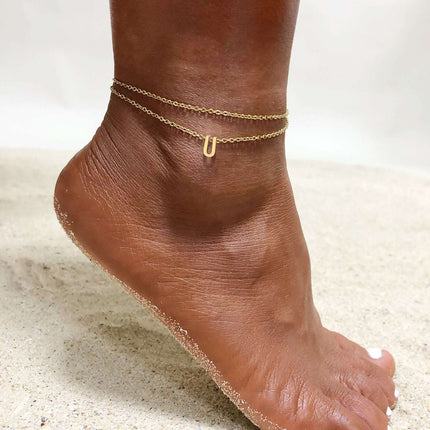 Fashion 26 English Letter Double Feet Chain Fendax 0