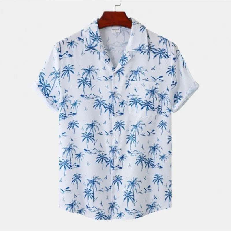 Men's Short-sleeved Shirt Stylish Beach Style Printed Shirt Fendax 0