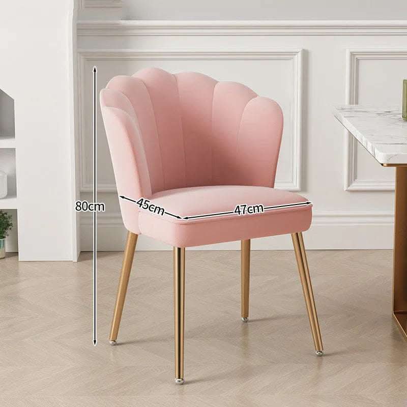 Light Luxury Dressing Stool Home Dining Chair Backrest Petals Fendax 0