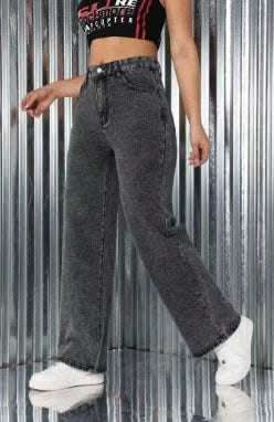 Embroidered Jeans High Waist Straight Loose Casual Trousers Women Fendax 0