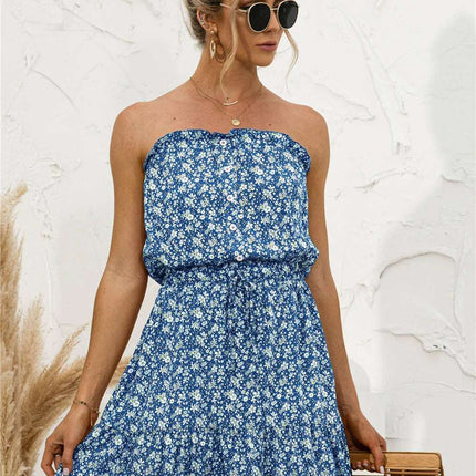 Summer New Sexy Tube Top Floral Dress Fendax 0