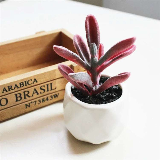 Artificial Succulent Bonsai Creative Ornaments for Home Table Garden Decoration Artificial Plants with Pot Fendax 0